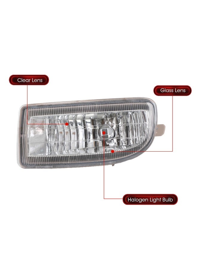 Kashafi Fog Light Assembly for Toyota Land Cruiser 1998-2007 LC1998TY Front Bumper Fog Lamp Pair Clear Glass Lens 9006 12V 55W Halogen Bulb Driving Light with Wiring Harness Waterproof Dustproof Replacement Kit - Image 3