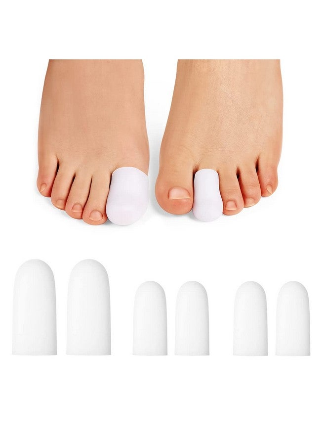 ANZAILALA Toe Protectors For Men Women Soft Gel Toe Caps For Foot Pain Relief Toe Separator Toe Sleeves For Ingrown Toenails Corns Calluses Blisters - 2 Large + 4 Small (L, 6) - Image 1
