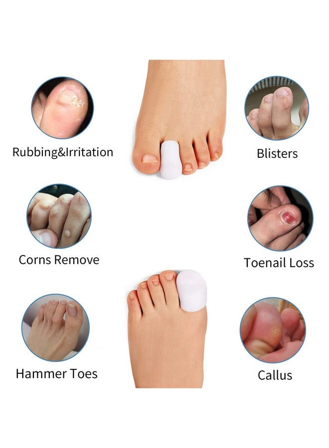 ANZAILALA Toe Protectors For Men Women Soft Gel Toe Caps For Foot Pain Relief Toe Separator Toe Sleeves For Ingrown Toenails Corns Calluses Blisters - 2 Large + 4 Small (L, 6) - Image 2