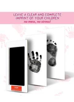 SYOSI Newborn Baby Handprint, And Footprint Pet Paw Print Kit, Inkless Infant Hand, and Foot Stamp, Personalized Memento, Idea Newborn Imprint Ornament Kit Black  - Image 4
