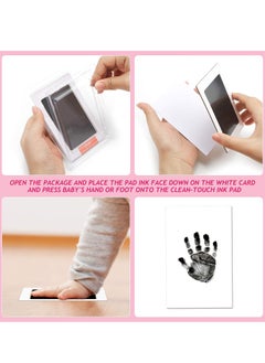 SYOSI Newborn Baby Handprint, And Footprint Pet Paw Print Kit, Inkless Infant Hand, and Foot Stamp, Personalized Memento, Idea Newborn Imprint Ornament Kit Black  - Image 5