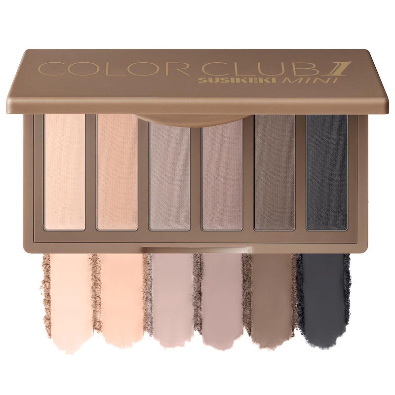 SUSIKEKI 6 Colors Mini Naked Eyeshadow Makeup Palette Neutral Nude Smoky Eye Shadow Taupe  Brown Matte Make Up Pallet with Mirror Highly Pigmented Long Lasting Waterproof Travel Size Gift Kit 01