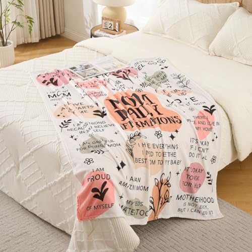 Lussena New Mom Gift Blanket 50x60 Inch – Soft Cozy Throw with Inspirational Words, Postpartum Gifts for New Mothers, Mother’s Day Birthday - Image 4