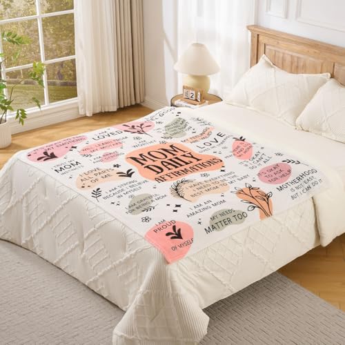 Lussena New Mom Gift Blanket 50x60 Inch – Soft Cozy Throw with Inspirational Words, Postpartum Gifts for New Mothers, Mother’s Day Birthday - Image 3