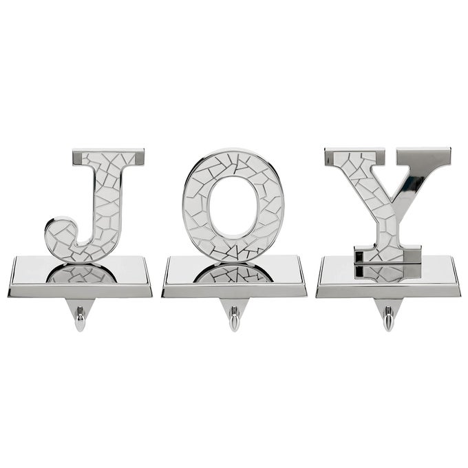 CHRISTMAS STOCKING HOLDER STOCKING HOLDERS FOR MANTLE 3PCS CHRISTMAS STOCKING HOLDER HOME DECORATION WITH J O Y LETTERS PLATED BRIGHT NICKEL ELEGANT AND MODERN JOY HANGERS
