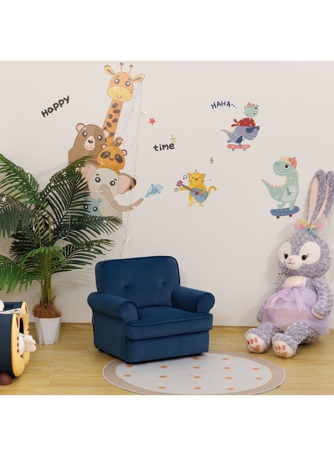 DANUBE HOME Premium Micky Velvet Kids Sofa , Soft Upholstered Lounge Chair For Children, Stylish Toddler Sofa For Playroom & Bedroom, Durable & Comfortable Kids Furniture – Blue - Image 1