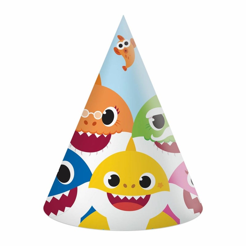 PROCOS 6 Baby Shark Cone Shaped Paper Party Hats