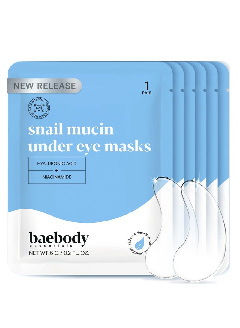 Baebody - Baebody Advanced Snail Mucin Under Eye Patches for Women & Men (6 Pairs) - Under Eye Masks for Dark Circles and Puffiness - With Niacinamide - Reduce Fine Lines and Wrinkles - Image 1