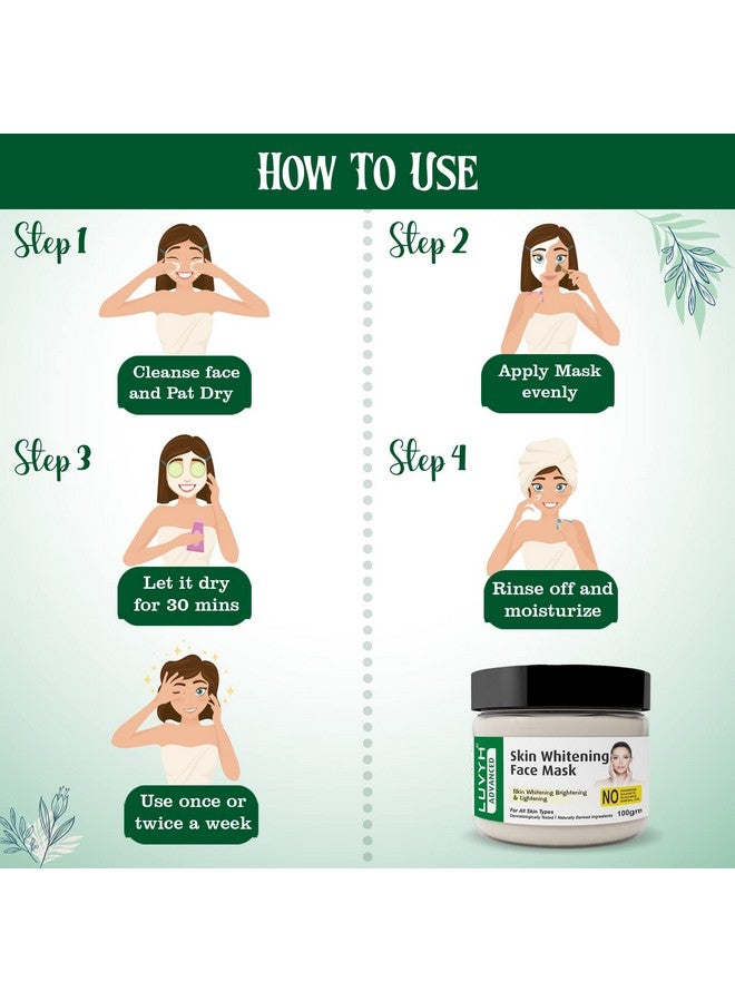 Luvyh Skin Whitening Face Mask For Glowing And Brightening Face Pack For Instant Natural Glow, Anti Pigmentation & Dark Spot,100G - Image 4