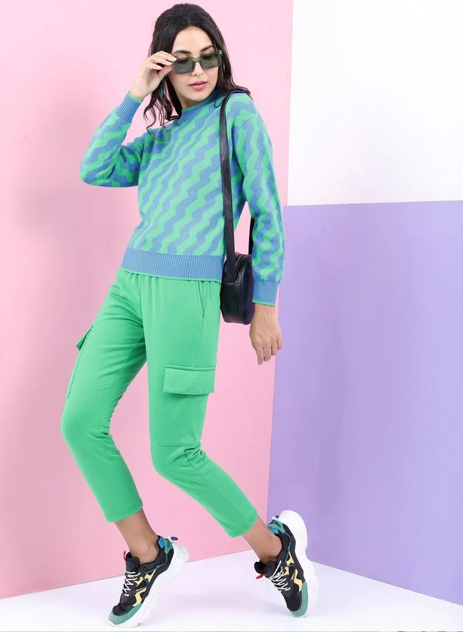 Tokyo Talkies Tokyo Talkies Regular Fit Striped Design Sweater