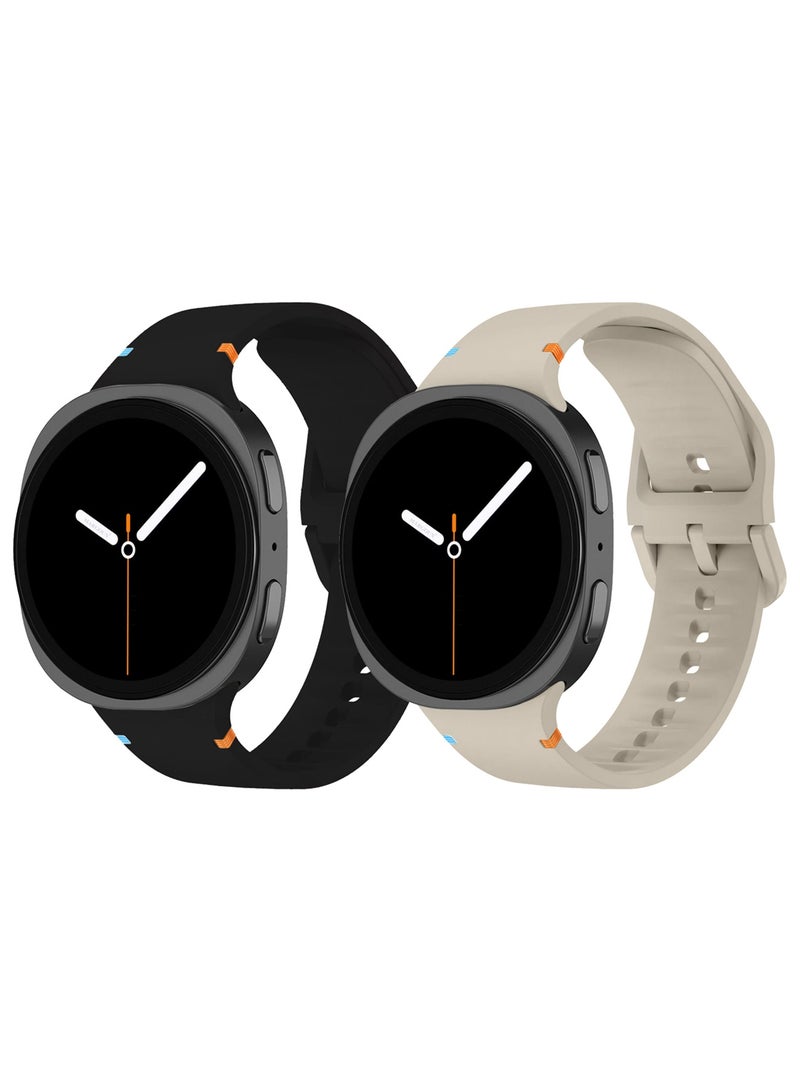 2Packs Sport Band for Galaxy Watch 8 40mm 44mm and Watch 8 Classic 46mm, Silicone Replacement Strap, M/L Size - Image 2