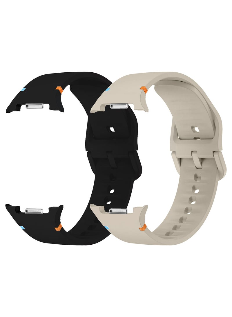2Packs Sport Band for Galaxy Watch 8 40mm 44mm and Watch 8 Classic 46mm, Silicone Replacement Strap, M/L Size - Image 1
