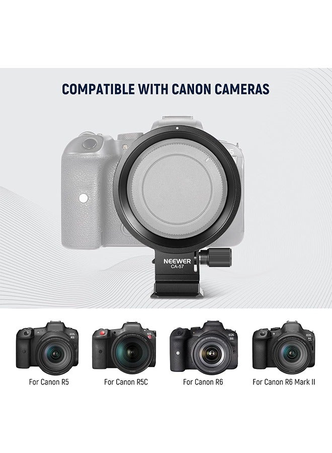 Neewer Neewer Rotatable Collar Mount Plate for Canon EOS R5 R5C R6 Mark II, Fast Horizontal to Vertical Camera Tripod Lens Mount Ring Compatible with DJI RS 3/2 & Arca Quick Release System, CA-57  - Image 2