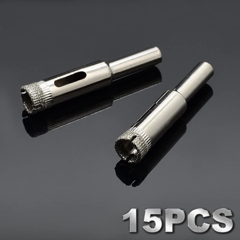 Jamiikury 3/8" / 10mm Diamond Drill Bit, Diamond Hole Saw, Glass Drill Bit, Tile Hole Saw Suitable for Ceramic Glass Tile Porcelain Marble (Pack of 15) - Image 3