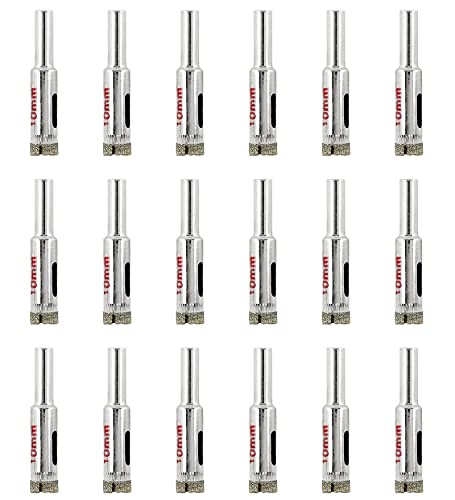Jamiikury 3/8" / 10mm Diamond Drill Bit, Diamond Hole Saw, Glass Drill Bit, Tile Hole Saw Suitable for Ceramic Glass Tile Porcelain Marble (Pack of 15) - Image 1
