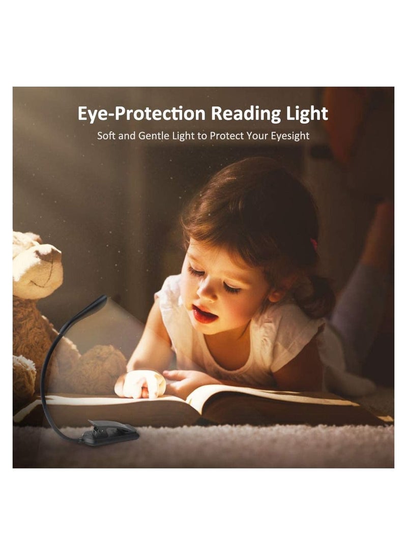 SYOSI Reading Light, Eye-Care Book Light 360° Flexible Clip on Book Light, 3 Level Brightness USB Rechargeable, Touch Switch, Eye Care Mini Night Light for Reading in Desk, Bed, Travel (1 unit) - Image 5