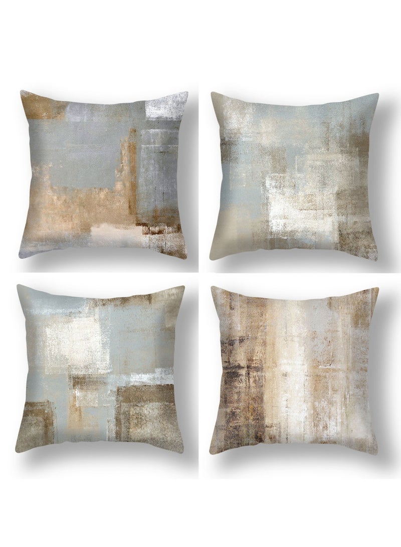 FASHION HOME Set of 4 Cushion Covers Decorative Throw Pillow cases for Living Room Garden Outdoor Décor - Image 1