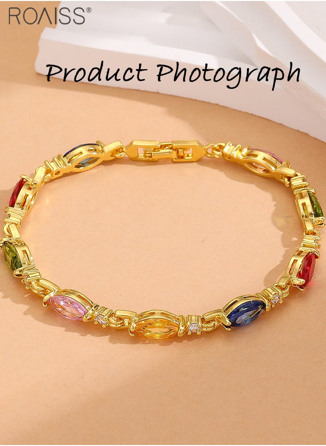 roaiss - Fashionable And Versatile K Gold Multi-Color Bracelet For Women'S Daily Matching Shiny Jewelry Bracelet - Image 1