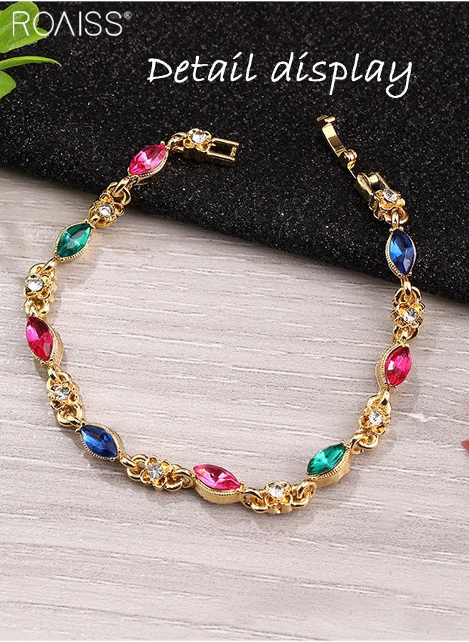 roaiss - Fashionable And Versatile K Gold Multi-Color Bracelet For Women'S Daily Matching Shiny Jewelry Bracelet - Image 1
