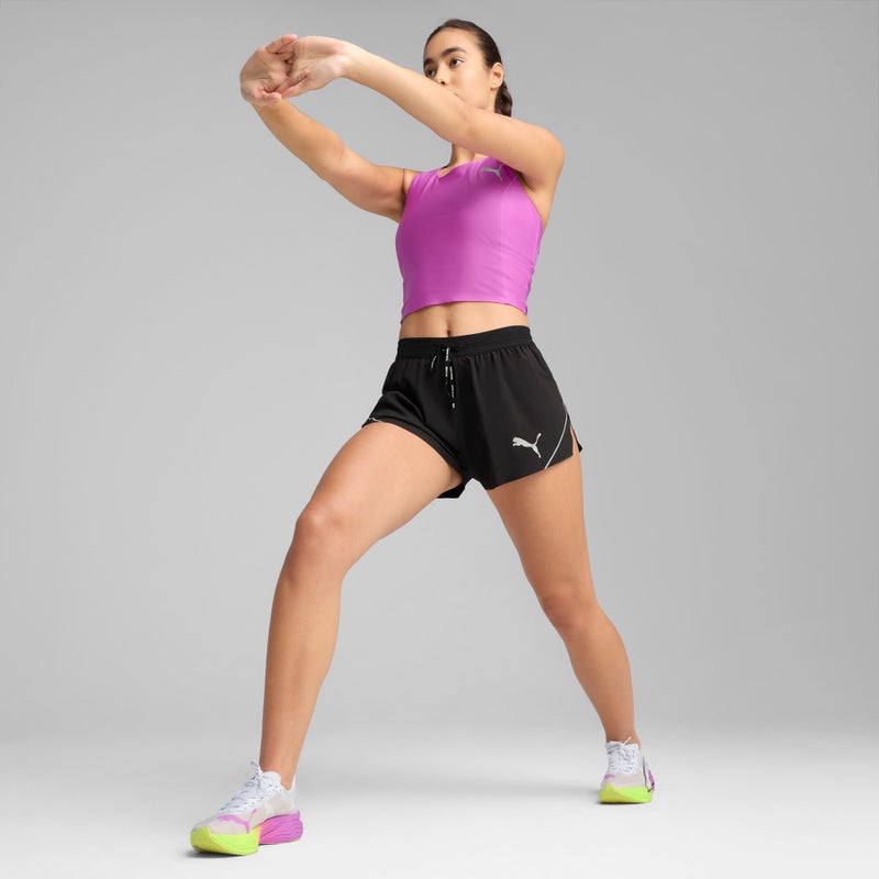 PUMA RACEDAY ULTRAWEAVE Womens Black 3" Split Shorts - Image 3