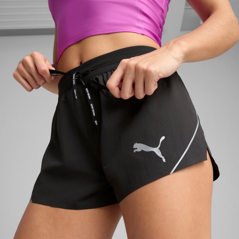 PUMA RACEDAY ULTRAWEAVE Womens Black 3" Split Shorts - Image 5