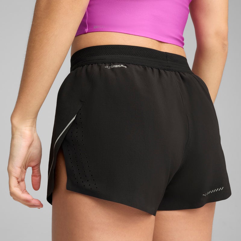 PUMA RACEDAY ULTRAWEAVE Womens Black 3" Split Shorts - Image 2