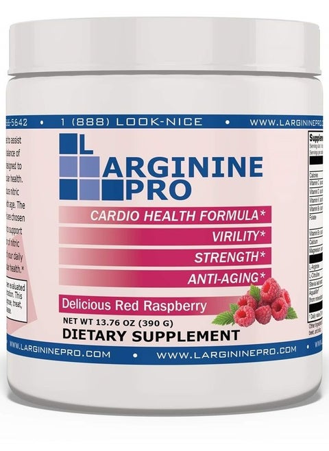 , L-arginine Supplement - 5,500mg of L-arginine Plus 1,100mg L-Citrulline, Single Jar (Raspberry, 1 Jar)