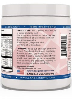 L-ARGININE PRO , L-arginine Supplement - 5,500mg of L-arginine Plus 1,100mg L-Citrulline, Single Jar (Raspberry, 1 Jar)  - Image 4