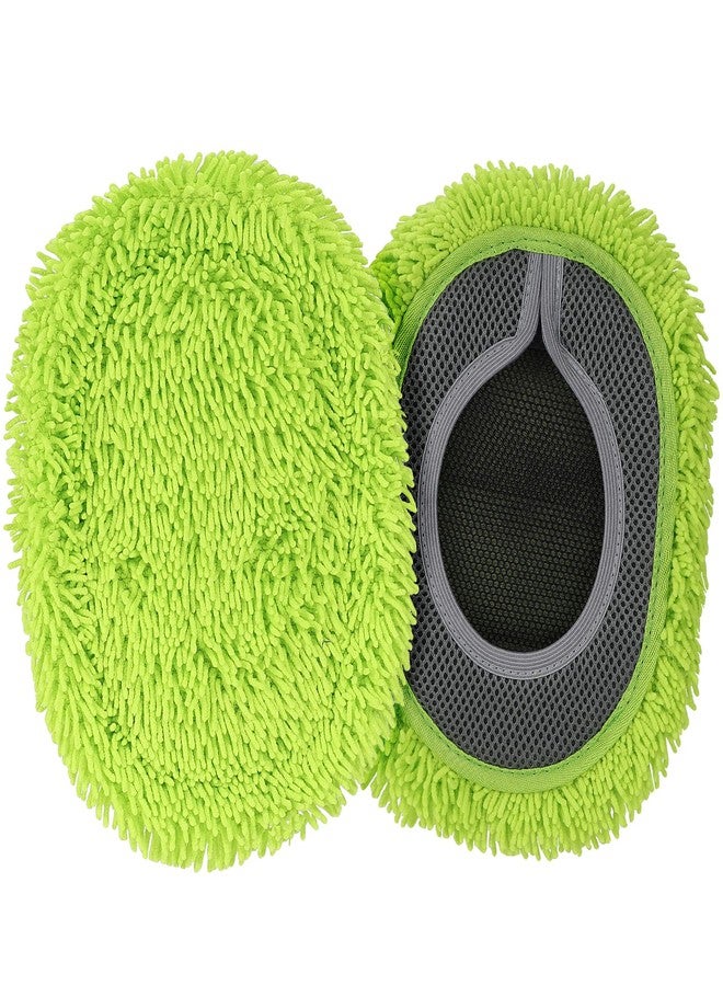 SLIIMU 2 Pack Chenille Microfiber Dust Mop Head Replacement Refill for 66'' Wall mop with Long Handle for Cleaning Walls, Ceilings, Floors, Windows - Green (66'' Mop Pole Not Included) - Image 1