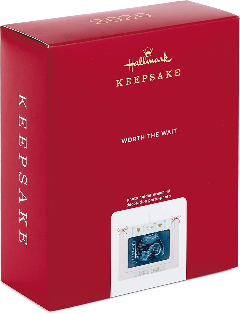 Hallmark Keepsake Christmas Ornament 2020 Year Dated Worth the Wait Baby Sonogram Porcelain Photo Frame - Image 4