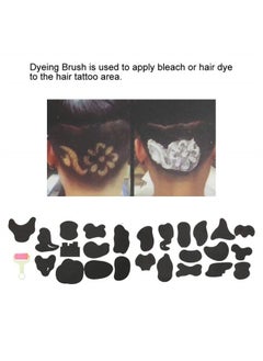 Salmue 25 /Set Tattoo Patterns Template, Tattoo Carved Hair Trimmer Carved Tattoos Patterns Stencil DIY Salon Barber Tools for Men or Women 