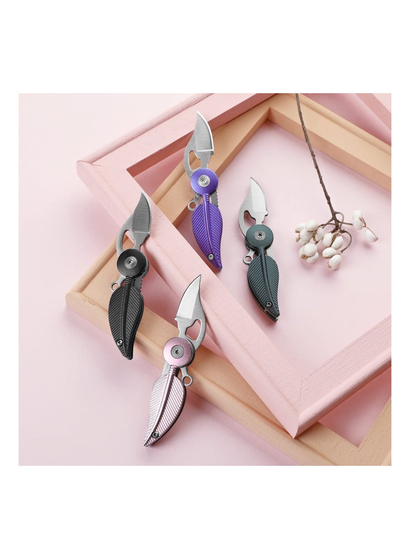 Mini Pocket Keychain Knife - Creative Leaf Design Compact Knife, Perfect Keychain Accessory, Unique Gift for Family and Friends. - Image 4