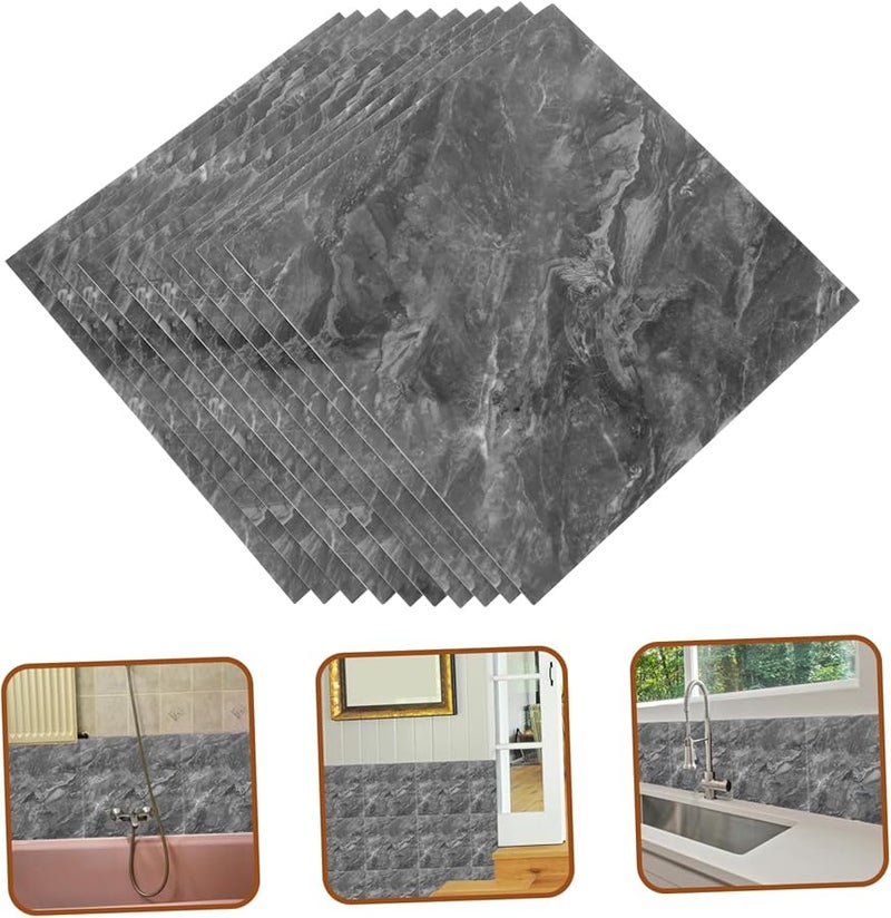 10Pcs Self Adhesive Marble Look Peel and Stick Wall Tiles For Kitchen Bathroom - Image 4