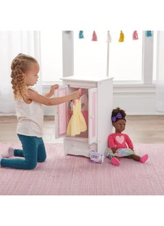 Badger Basket Toy Armoire With Hangers For Doll Clothes And Accessories For 22 Inch Dollswhitepink  - Image 4