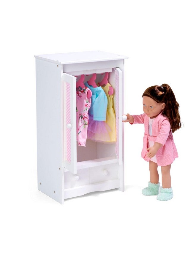 Badger Basket Toy Armoire With Hangers For Doll Clothes And Accessories For 22 Inch Dollswhitepink - Image 5
