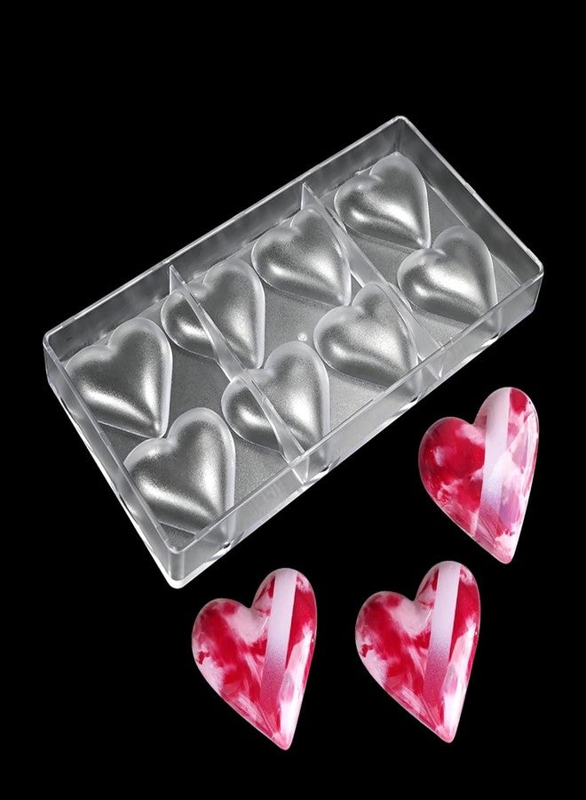 TUKE Heart-Shaped Polycarbonate Chocolate Mold 8 Cavity Candy Making Mold for Valentine's Day, Baking, DIY Desserts - Reusable, Dishwasher Safe, Professional Grade (D_ Heart) - Image 5
