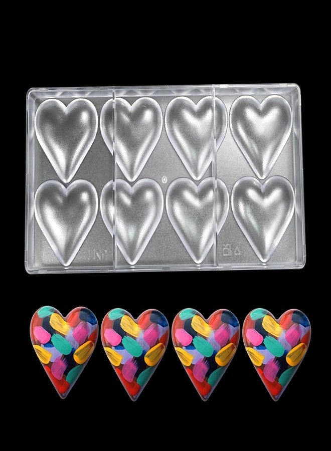 TUKE Heart-Shaped Polycarbonate Chocolate Mold 8 Cavity Candy Making Mold for Valentine's Day, Baking, DIY Desserts - Reusable, Dishwasher Safe, Professional Grade (D_ Heart) - Image 4