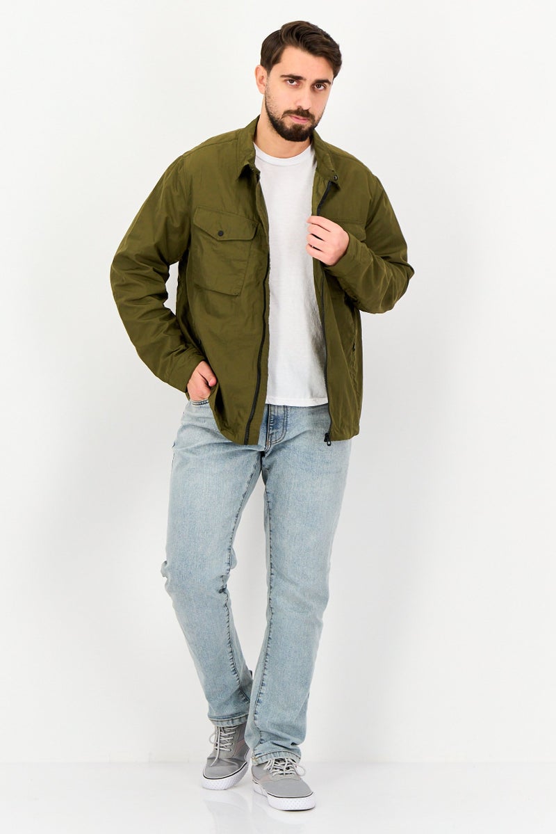 Celio جاكيت واقي من الرياح بأكمام طويلة للرجال، زيتوني - Image 4