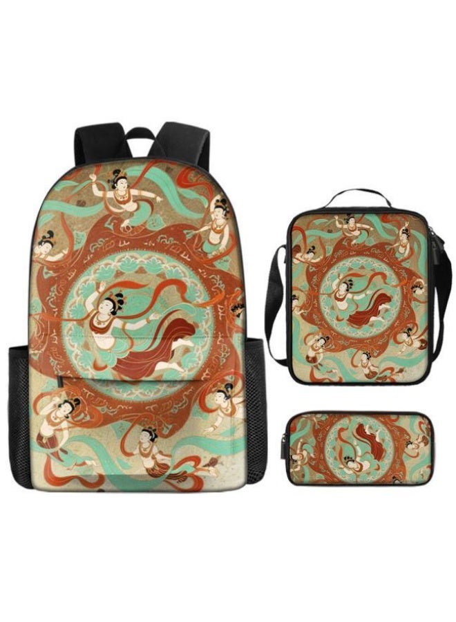 [Super new special offer] Cartoon theme bag three-piece set | double-shoulder + hand-held + storage pen bag | gift self-use good-looking - 671  - Image 1