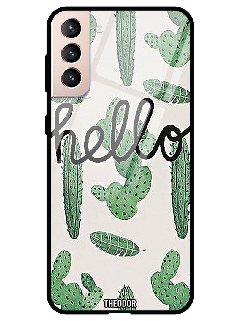 Theodor Protective Tempered Glass Case Cover Samsung Galaxy S21 PLUS  Hello - Image 1