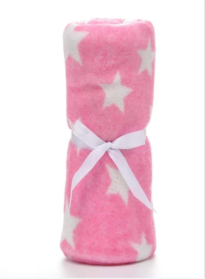 First Kick New Born Super Soft Baby Blanket Wrapper Durable Polyester Sheet Cum Baby Blanket for Baby Boys, Baby Girls, Babies (100cm x 75cm, 0-6 Months) Star Pink - Image 2