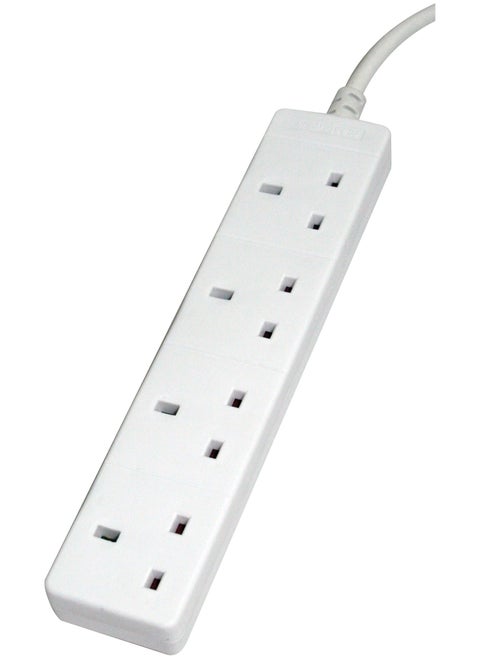 Four Socket Compact Power Socket Lead 3 Meter 4 Sockets 13A