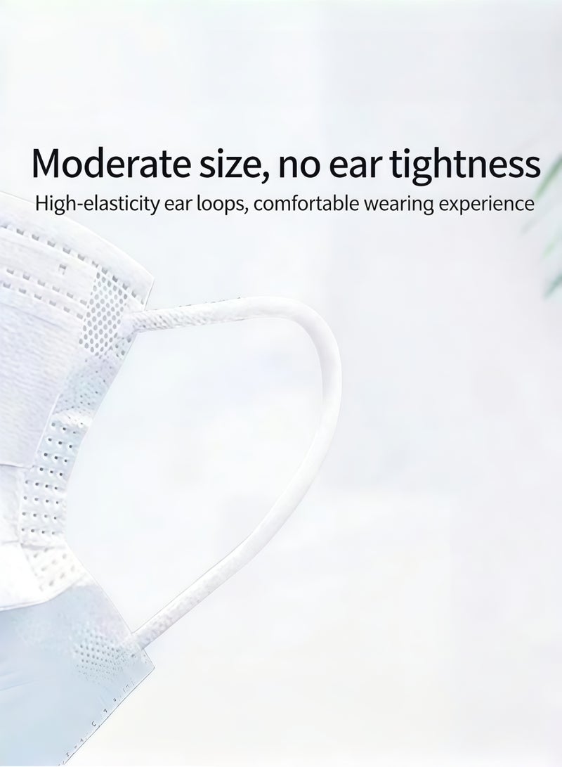 400-Piece White Disposable Face Masks, Individually Packaged, 4-Ply Thickened - Image 3