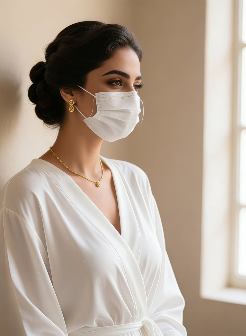 400-Piece White Disposable Face Masks, Individually Packaged, 4-Ply Thickened - Image 5