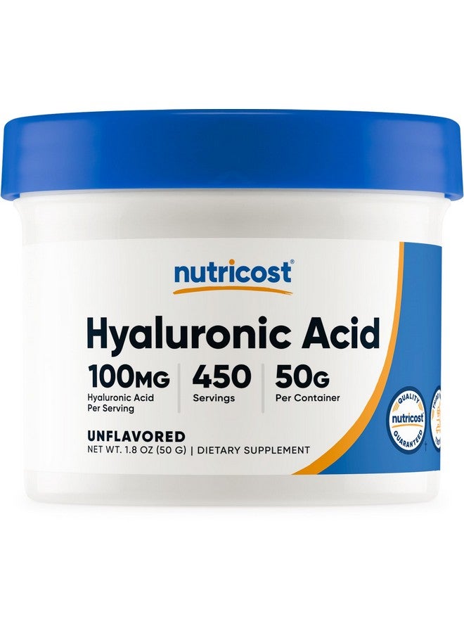 Nutricost Hyaluronic Acid Powder 50 Grams - Water Soluble, Fine Powder, Gluten Free, Non-GMO - Image 1