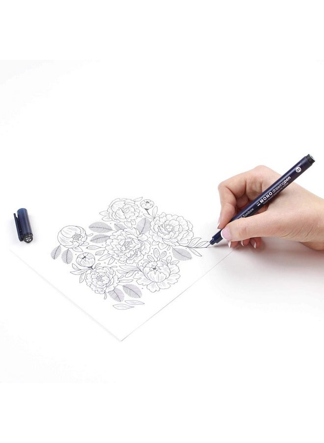 Tombow - Tombow 66403 MONO Drawing Pen, 3-Pack. Create Precise, Detailed Drawings with Three Tip Sizes - 01, 03 and 05 - Image 1