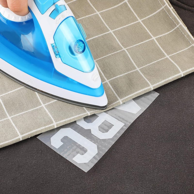 Woanger Woanger 32 Sheets 400 Pcs Iron on Letters and Numbers for Jersey T Shirt 8 Inch 0 to 9 Heat Transfer Numbers 2 Inch A to Z Letters Patches for DIY Football Basketball Soccer Match Team Sports White - Image 4