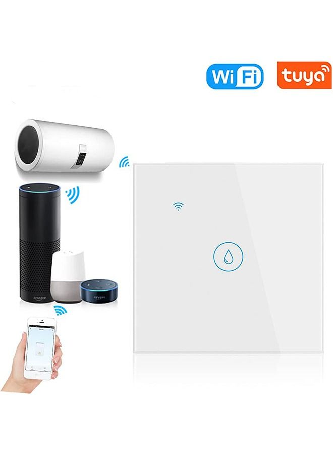 20A Smart WiFi/Bluetooth Water Heater Switch, Smart Boiler Touch Switch  Voice Control APP Remote Control Compatible with Alexa and Google Home Neutral Wire Required