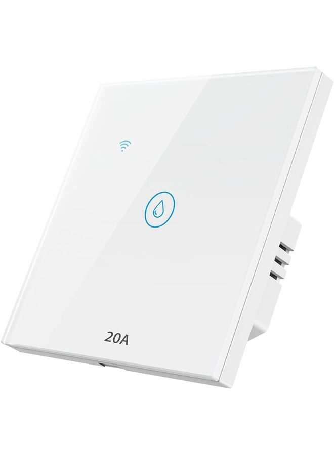 20A Smart WiFi/Bluetooth Water Heater Switch, Smart Boiler Touch Switch  Voice Control APP Remote Control Compatible with Alexa and Google Home Neutral Wire Required