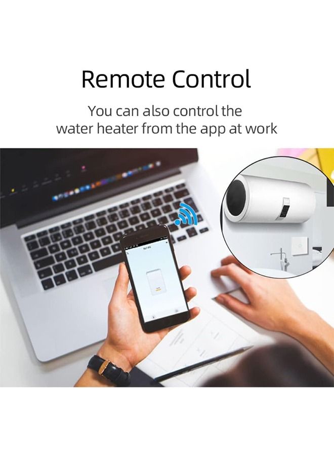 20A Smart WiFi/Bluetooth Water Heater Switch, Smart Boiler Touch Switch  Voice Control APP Remote Control Compatible with Alexa and Google Home Neutral Wire Required